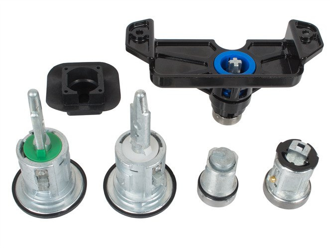 Ford Transit 2006- Lock inserts (door 2x + ignition+ bonnet / hood + fuel tank) 5pcs set