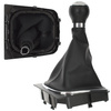 VW Jetta 06-12 Gear shift knob SILVER + BLACK Lever Gaiter with frame CHROM 5 Gear