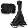 VW Golf IV 97-03 Gear shift knob BLACK + Lever Gaiter with frame CHROM 5 Gear Hole 23MM