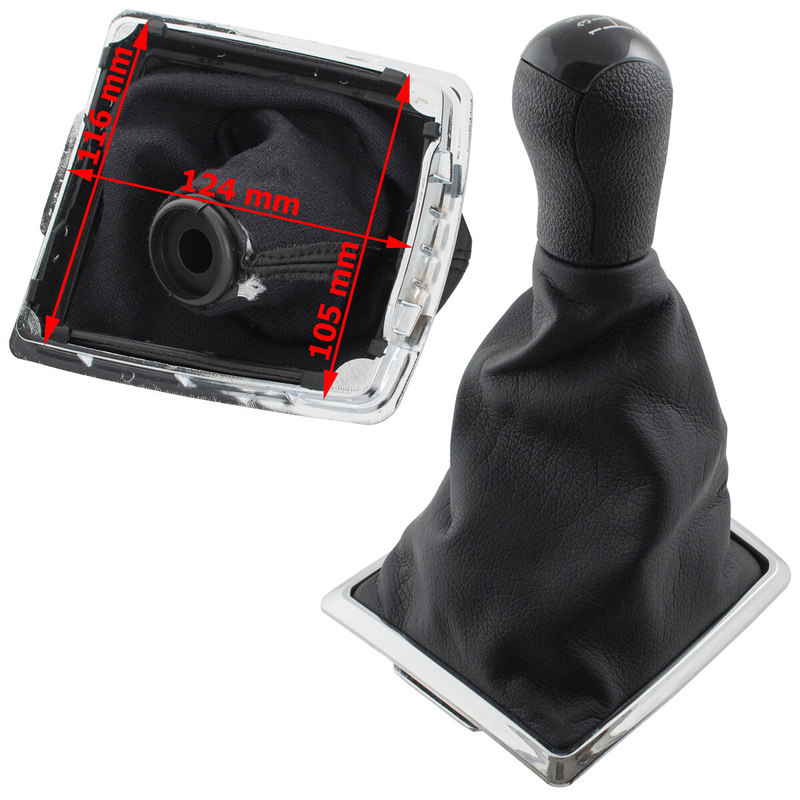 Ford Focus Mk2 04-08 Gear shift knob BLACK + Lever Gaiter with frame CHROM 5 Gear