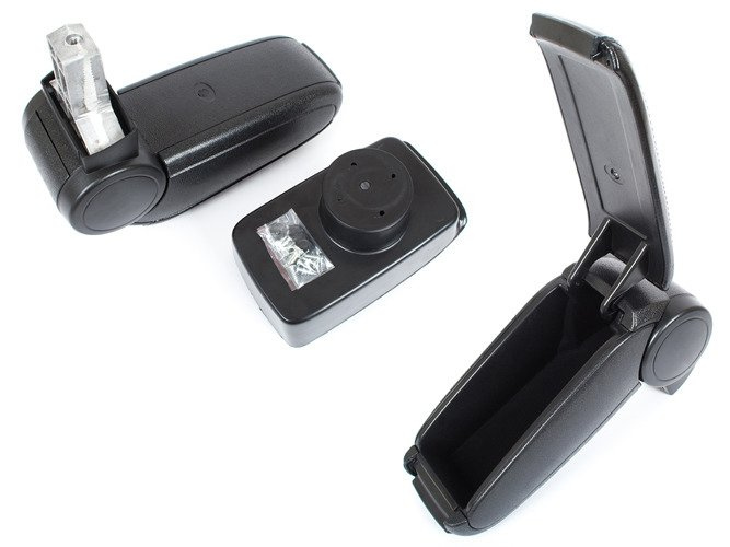 Ford Fiesta Mk7 2008- armrest set BLACK EKOLEATHER + mounting kit