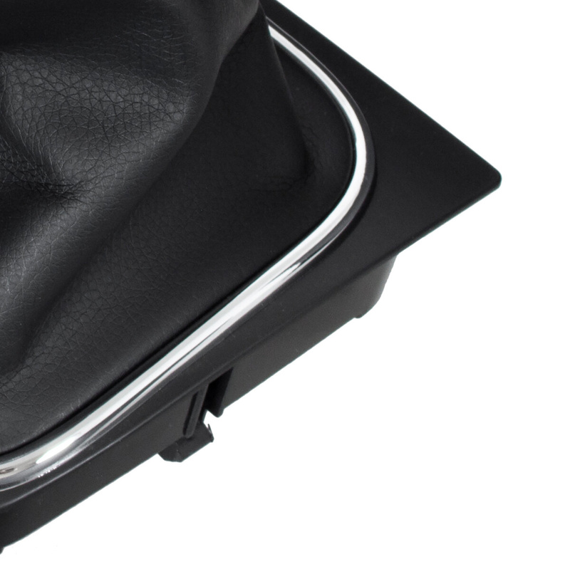 VW GOLF MK6 VI 08-12 Gear / gearbox knob BLACK + SILVER RING + BLACK LID 5+R + Lever Gaiter WITH CHROME FRAME