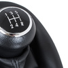 VW PASSAT B5 97-00 Gear / gearbox knob BLACK + SILVER RING + BLACK LID 5+R + Lever Gaiter WITH FRAME (12MM)