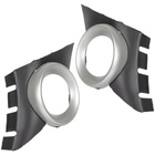 Peugeot 207 06-09 atrapka kratka w zderzak przedni CZARNA z ramką na halogen SILVER lewa + prawa 2 szt. KPL