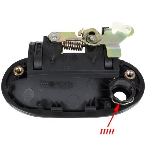 Hyundai Accent 94-00 Front door Exterior handle With lock insert clip Right