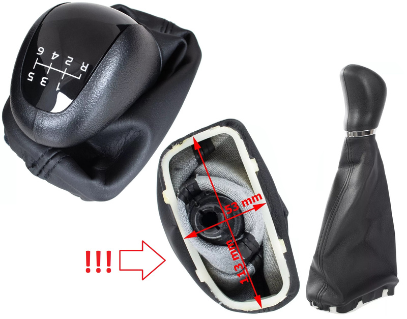 Mercedes W203 C-class 00-07 Gear shift knob BLACK + Lever Gaiter 6 Gears