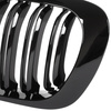 BMW 3 E46 99-01 COUPE / CABRIO atrapy między reflektory (nerki) lewa + prawa kpl. BLACK GLOSSY DOUBLE BAR