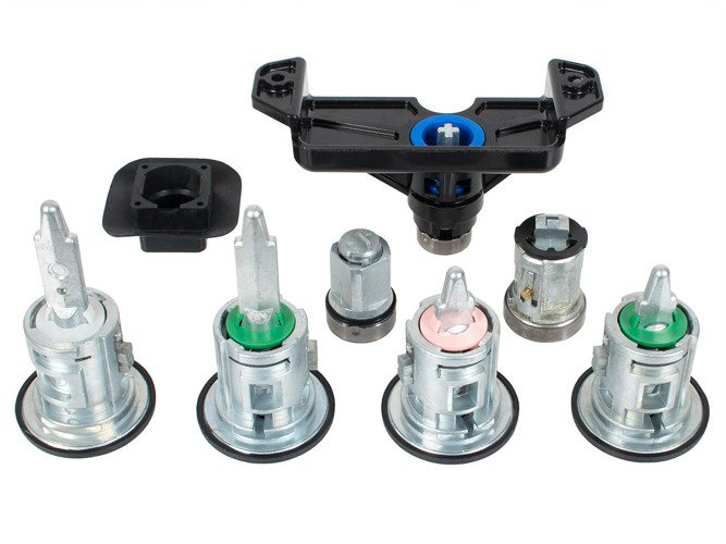Ford Transit 2006- Lock inserts (door 4x + ignition+ bonnet / hood + fuel tank) 7pcs set
