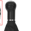 VW GOLF MK4 IV 98-05 Gear / gearbox knob BLACK + SILVER RING + BLACK LID 5+R + Lever Gaiter WITH CHROME FRAME (12MM)