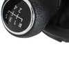 VW T5 / T6 03-11 Gear / gearbox knob BLACK + SILVER RING + BLACK LID 5+R + Lever Gaiter 7H0711113