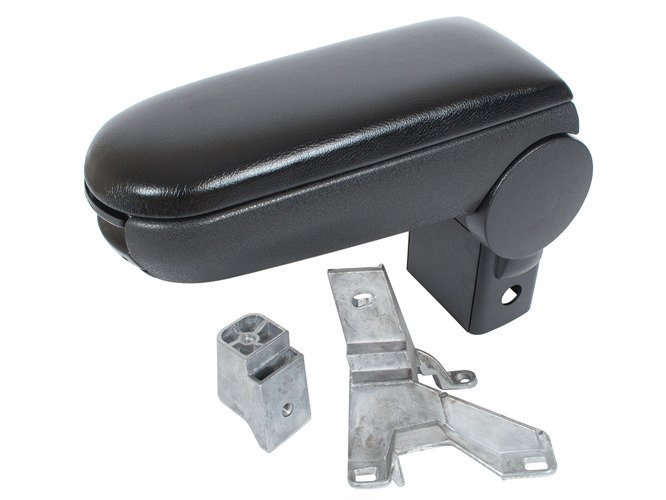 VW Bora armrest set BLACK EKOLEATHER + mounting kit