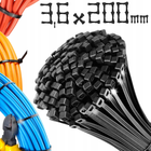 100 SZTUK | TRYTYTKI 3,6mm x 200mm | OPASKI ZACISKOWE DO KABLI ZIPPERKI
