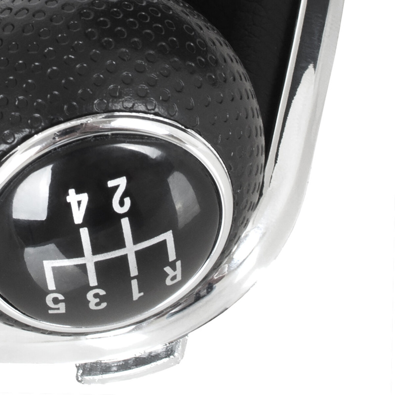 VW GOLF MK4 IV 98-05 Gear / gearbox knob BLACK + SILVER RING + BLACK LID 5+R + Lever Gaiter WITH CHROME FRAME (12MM)