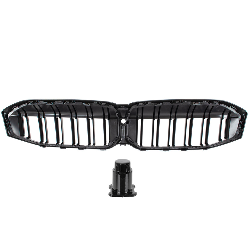 BMW 3 G20 G21 FL 22-24 atrapa między reflektory (nerki) BLACK GLOSSY DOUBLE BAR + ZAŚLEPKA