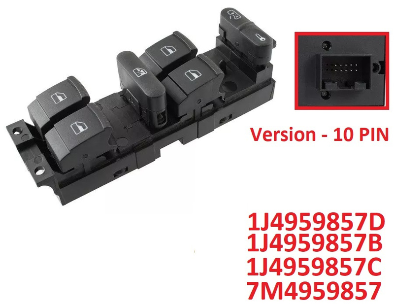 VW Bora 98-05 Window lifter (electric sterring version) / door lock control panel 10 pin