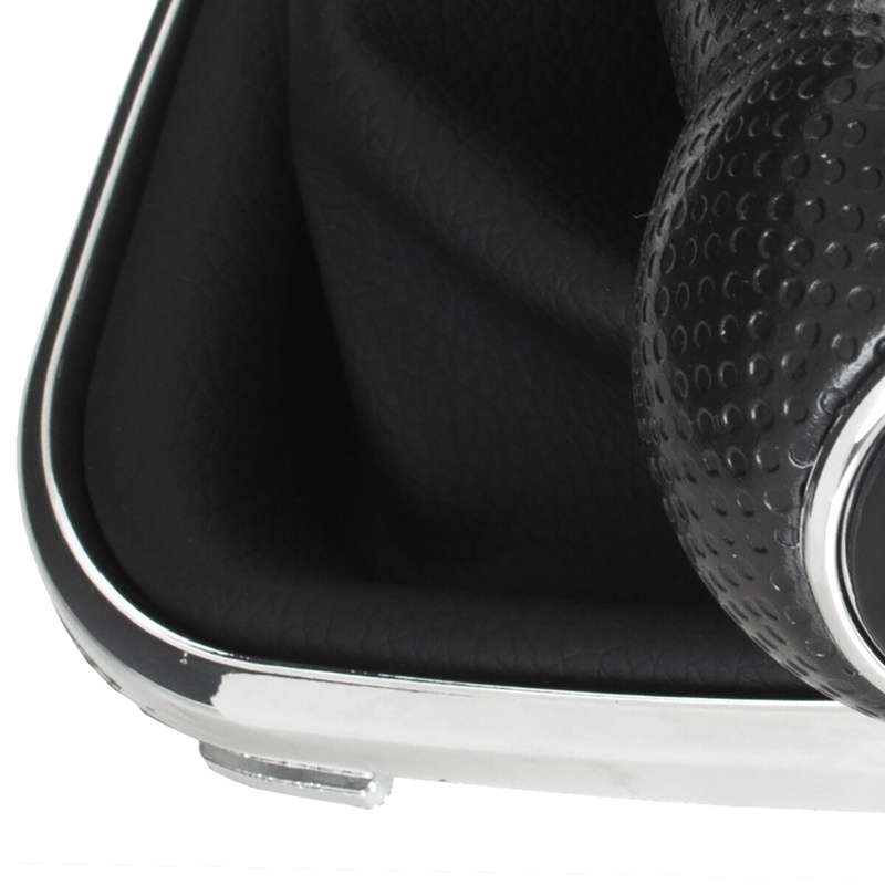 VW GOLF MK4 IV 98-05 Gear / gearbox knob BLACK + SILVER RING + BLACK LID 5+R + Lever Gaiter WITH CHROME FRAME (12MM)