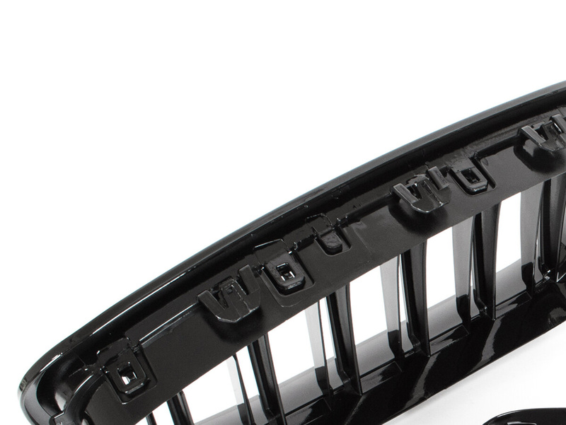BMW 5 F10 / F11 10-17 atrapy między reflektory (nerki) lewa + prawa kpl. BLACK GLOSSY DOUBLE BAR