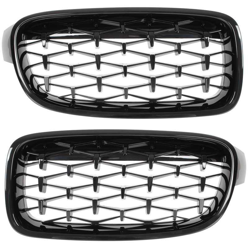 BMW 3 F30 F31 12-19 atrapy między reflektory (nerki) lewa + prawa kpl. FULL BLACK STAR