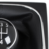 VW GOLF MK6 VI 08-12 Gear / gearbox knob BLACK + SILVER RING + BLACK LID 5+R + Lever Gaiter WITH CHROME FRAME