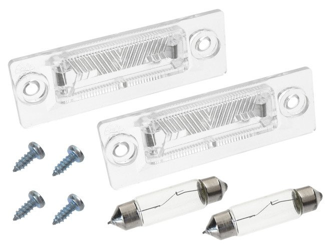 VW Passat B5 B6 Golf V T5 Caddy III Touran Skoda Superb Licence plate light / lamp 2pcs set + Bulbs