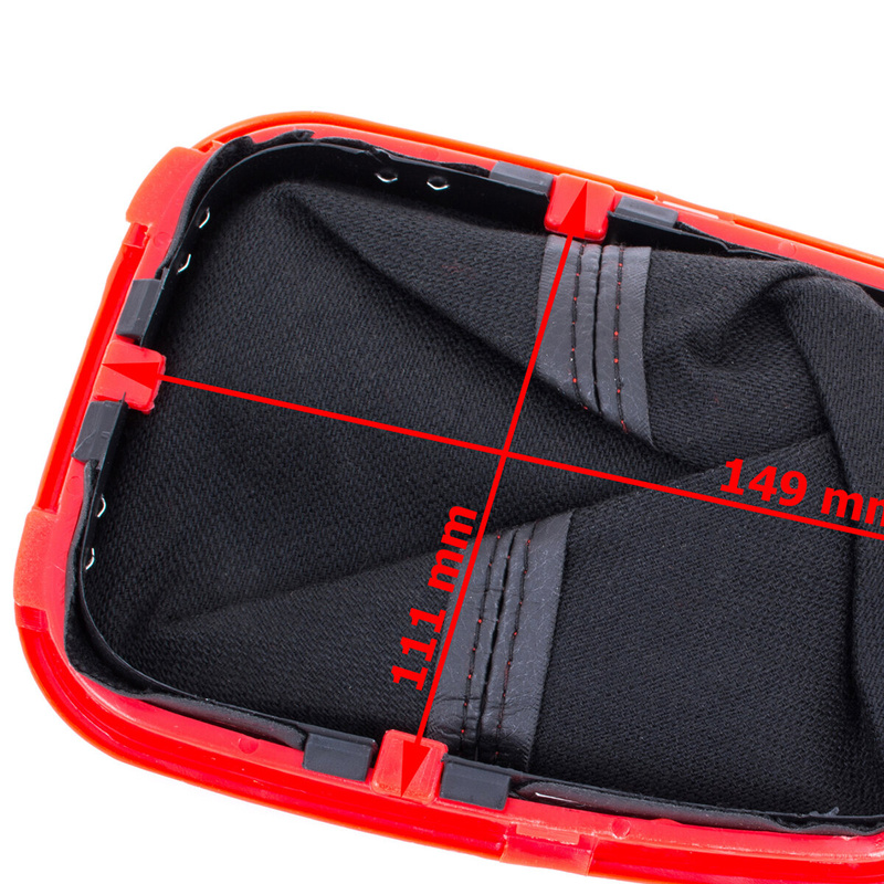 VW Golf IV 97-06 Gear shift knob + Lever Gaiter (Red frame) 6 Gears 23mm