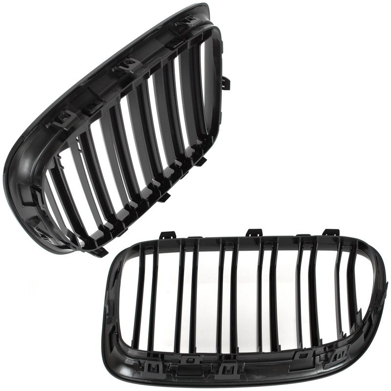BMW X1 E84 09-15 atrapy między reflektory (nerki) lewa + prawa kpl. BLACK GLOSSY DOUBLE BAR
