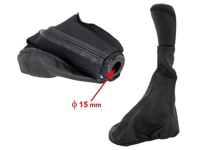 Fiat Punto II FL 2003- Gear shift knob BLACK + Lever Gaiter 5 Gear