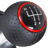 Audi A3 I 8L 96-03 Gear shift knob BLACK + Lever Gaiter BLACK Red thread RED RING 5 Gear