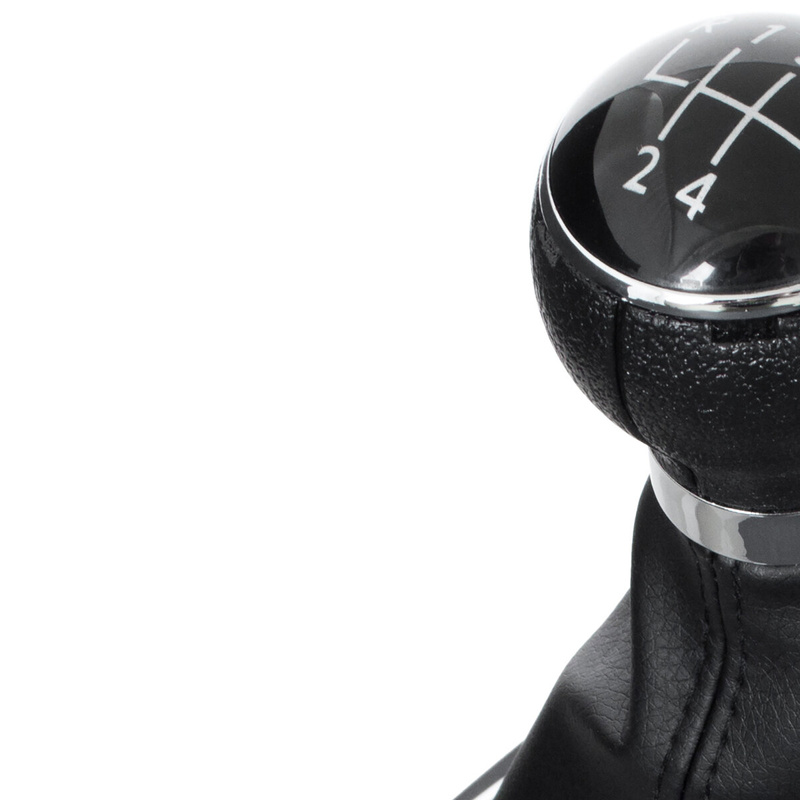 VW GOLF MK6 VI 08-12 Gear / gearbox knob BLACK + SILVER RING + BLACK LID 5+R + Lever Gaiter WITH CHROME FRAME