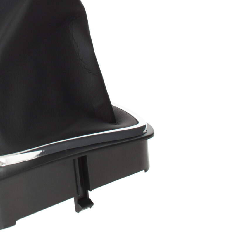 VW CADDY 04-09 Gear / gearbox knob BLACK + SILVER RING + BLACK LID 6+R + Lever Gaiter WITH CHROME FRAME