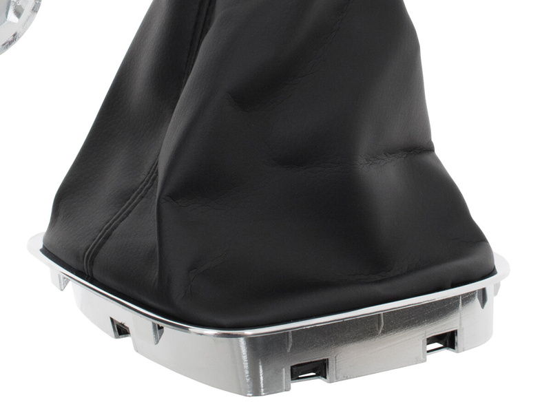 VW Polo V 6R 2009- Gear shift knob BLACK + Lever Gaiter with frame CHROM 5 Gear