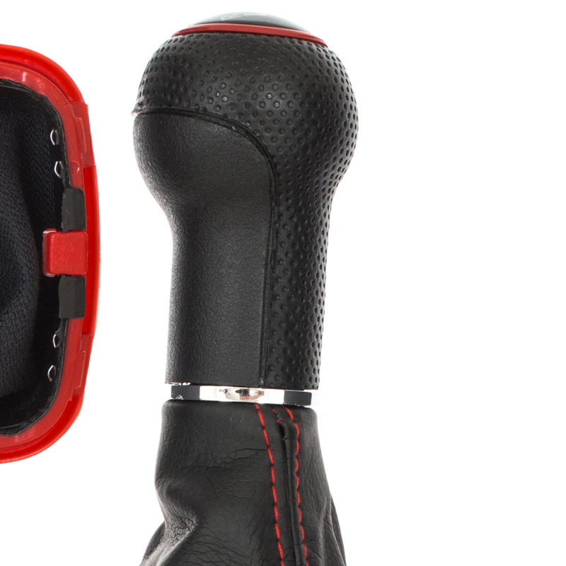 VW Golf IV 97-06 Gear shift knob + Lever Gaiter (Red frame)