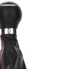 VW Golf V Plus 05-08 Gear shift knob + BLACK Lever Gaiter Red thread + frame CHROM 5 Gear