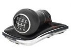 VW Golf IV 97-03 Gear shift knob + Lever Gaiter Red thread + frame CHROM 6 Gears Hole 12MM