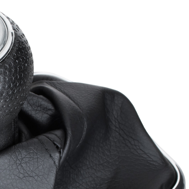 VW GOLF MK4 IV 98-05 Gear / gearbox knob BLACK + SILVER RING + CHROME LID 5+R + Lever Gaiter (12mm DIAMETER)