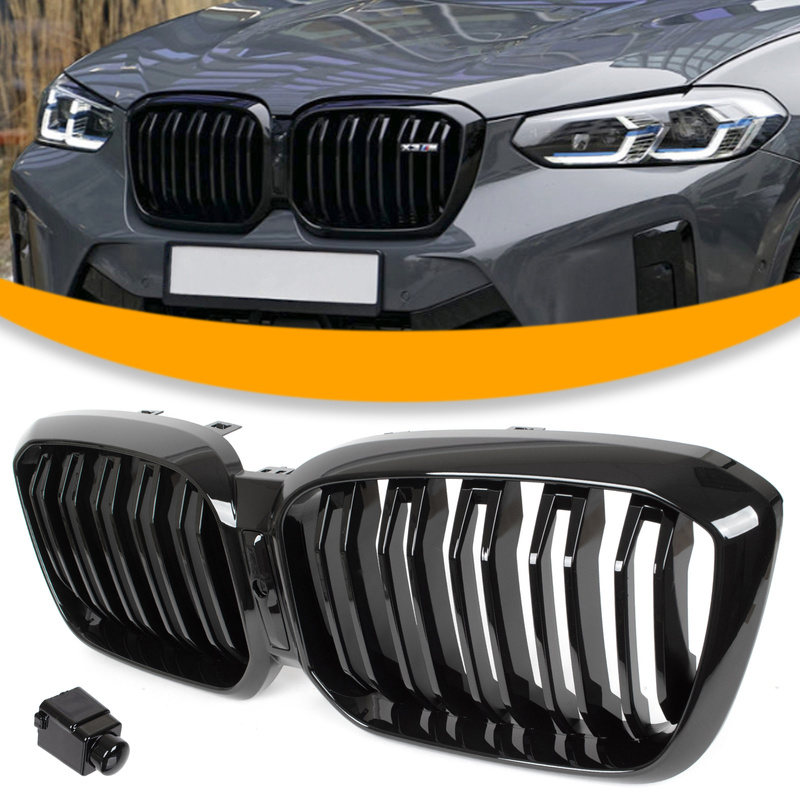 BMW X4 G02 FL 2021- atrapa między reflektory (nerki) BLACK GLOSSY DOUBLE BAR + ZAŚLEPKA