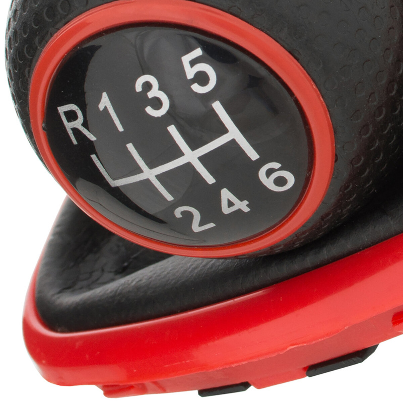 VW Golf IV 97-06 Gear shift knob + Lever Gaiter (Red frame) 6 Gears 23mm