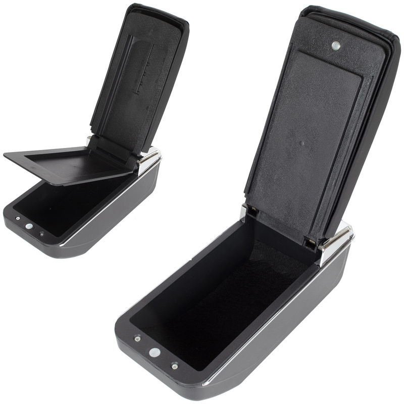 Ford Focus MK3 2014-2018 LIFT podłokietnik ze schowkiem CZARNA EKOSKÓRA + zestaw montażowy