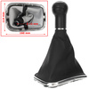 VW GOLF MK4 IV 98-05 Gear / gearbox knob BLACK + SILVER RING + BLACK LID 5+R + Lever Gaiter WITH CHROME FRAME (12MM)