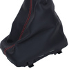 Audi A3 I 8L 96-03 Gear shift knob BLACK + Lever Gaiter BLACK Red thread RED RING 5 Gear