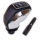 Peugeot 206 207 301 307 308 408 508 2008 3008 gałka zmiany biegów 5 BIEGÓW CHROM z CZARNĄ NAKŁADKĄ i srebrnym schematem + ADAPTER