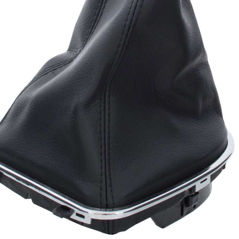 Seat Altea 2004- Gear shift knob BLACK-BEIGE + Lever Gaiter with frame CHROM 5 Gear