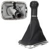 VW GOLF MK4 IV 98-05 Gear / gearbox knob BLACK + SILVER RING + CHROME LID 5+R + Lever Gaiter (22mm DIAMETER)