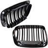 BMW 3 E46 97-01 SEDAN / KOMBI atrapy między reflektory (nerki) lewa + prawa kpl. BLACK GLOSSY DOUBLE BAR