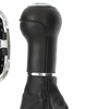 VW Golf IV 97-03 Gear shift knob SILVER + Lever Gaiter with frame CHROM 6 Gears Hole 12MM