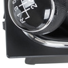 VW CADDY 04-09 Gear / gearbox knob BLACK + SILVER RING + BLACK LID 6+R + Lever Gaiter WITH CHROME FRAME