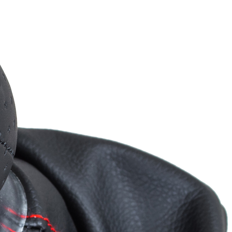 Audi A3 I 8L 96-03 Gear shift knob BLACK + Lever Gaiter BLACK Red thread 5 Gear