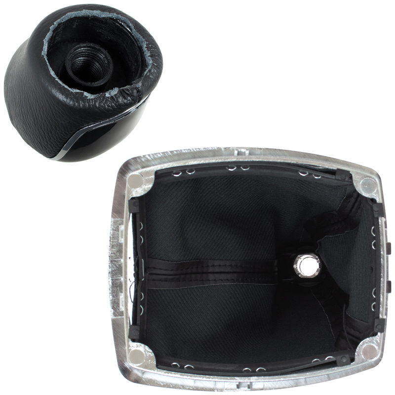 Ford Kuga I 08-12 gałka zmiany biegów 6 BIEGÓW + mieszek ochronny drążka zmiany biegów CZARNY + CHROM + ramka CHROM 2 szt. KPL
