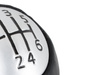 Renault Clio III Gear shift knob 6 speed black leather + SILVER