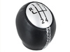 Renault Fluence Gear shift knob 5 speed black leather + SILVER
